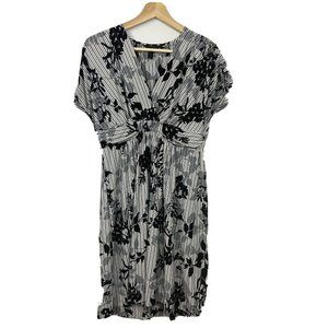 Soma Short Sleeved Black Floral Dress Size Medium